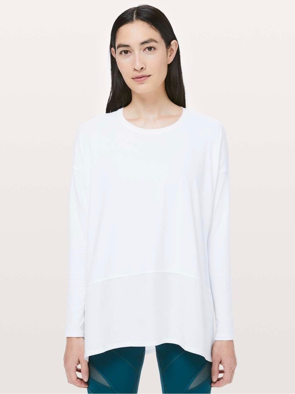 lululemon Ease of Mind Long Sleeve Crew Neck Workout Top in White